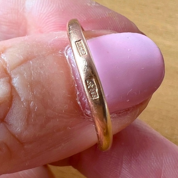 VINTAGE SOVIET UNION RUSSIAN TWO TONE 14K ROSE & WHITE GOLD RING HALLMARKED